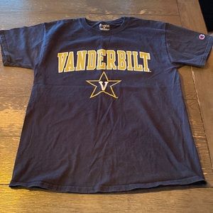 Vanderbilt t shirt black with gold letters medium champion brand